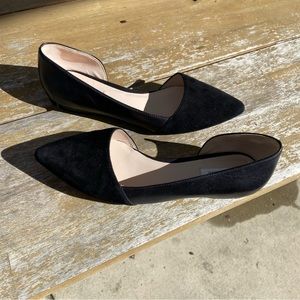 Cole Haan D'orsay Black Pointy Skimmer Flats Leather & Suede Women’s Size 6